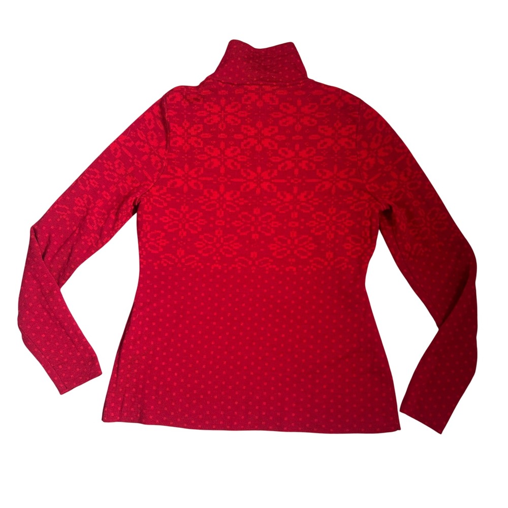 Icelandic Design Sweater Merino Wool Nordic Fair Isle Quarter Zip PM FLAWS - Picture 2 of 8